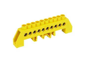 Шина PE "земля" в комбинированном DIN-изоляторе типа "Стойка" ШНИ-8х12-10-КС-Ж IEK YNN10-812-10DP-K05