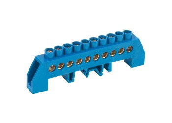 Шина N "ноль" в комбинированном DIN-изоляторе типа "Стойка" ШНИ-8х12-10-КС-С IEK YNN10-812-10DP-K07