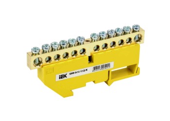 Шина PE "земля" на DIN-изол ШНИ-8х12-12-Д-Ж IEK YNN10-812-12D-K05