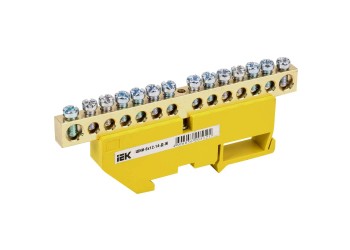 Шина PE "земля" на DIN-изол ШНИ-8х12-14-Д-Ж IEK YNN10-812-14D-K05