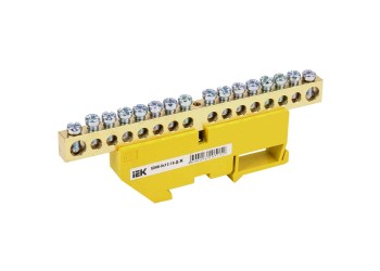 Шина PE "земля" на DIN-изол ШНИ-8х12-16-Д-Ж IEK YNN10-812-16D-K05