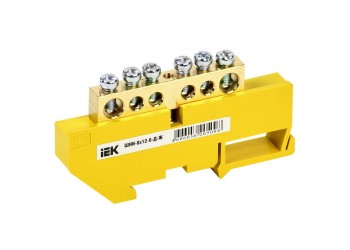 Шина PE "земля" на DIN-изол ШНИ-8х12-6-Д-Ж IEK YNN10-812-6D-K05