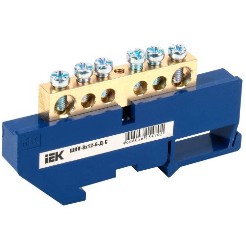 Шина N "ноль" на DIN-изол ШНИ-8х12-6-Д-С IEK YNN10-812-6D-K07, купить в Минске по самой низкой цене