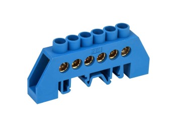 Шина N "ноль" в комбинированном DIN-изоляторе типа "Стойка" ШНИ-8х12-6-КС-С IEK YNN10-812-6DP-K07