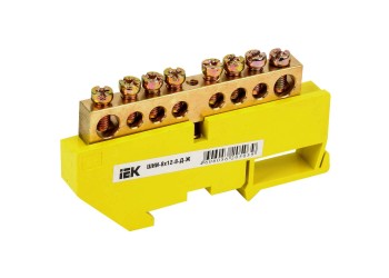 Шина PE "земля" на DIN-изол ШНИ-8х12-8-Д-Ж IEK YNN10-812-8D-K05