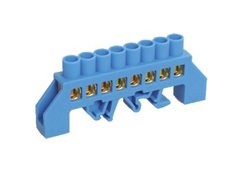 Шина N "ноль" в комбинированном DIN-изоляторе типа "Стойка" ШНИ-8х12-8-КС-С IEK YNN10-812-8DP-K07