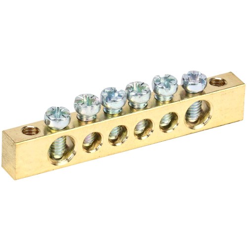 Шина PEN "земля-ноль" 6х9мм 6/2 (6групп/крепеж по краям) IEK YNN11-06-100, купить в Минске по самой низкой цене