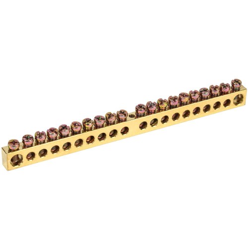 Шина PEN "земля-ноль" 8х12мм 20/1 (20групп/крепеж по центру) IEK YNN20-20-100, купить в Минске по самой низкой цене