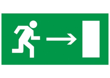 Этикетка самоклеящаяся 200х100мм "Направление к эвакуационному выходу направо" IEK YPC30-2010NEV-NAPR