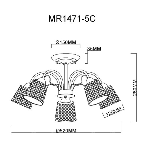 Потолочная люстра MyFar Luiza MR1471-5C, купить в Минске по самой низкой цене