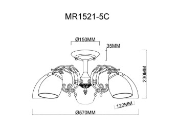 Потолочная люстра MyFar Biene MR1521-5C