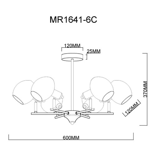 Потолочная люстра MyFar Diana MR1641-6C, купить в Минске по самой низкой цене