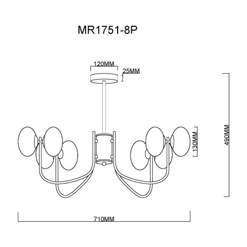 Потолочная люстра MyFar Scott MR1751-8P, купить в Минске по самой низкой цене