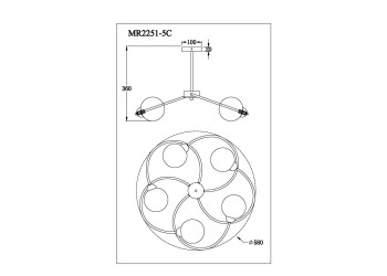 Потолочная люстра MyFar Leticia MR2251-5C