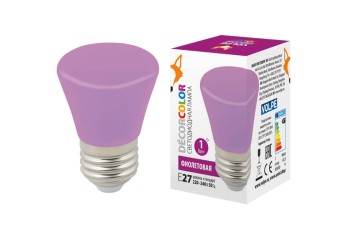 Лампа светодиодная Volpe E27 1W фиолетовая LED-D45-1W/PURPLE/E27/FR/С BELL UL-00005644