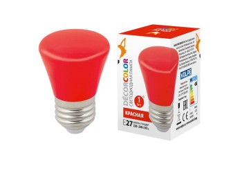 Лампа светодиодная Volpe E27 1W красная LED-D45-1W/RED/E27/FR/С BELL UL-00005638