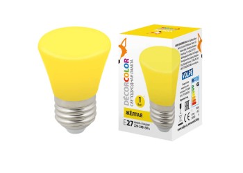 Лампа светодиодная Volpe E27 1W желтая LED-D45-1W/YELLOW/E27/FR/С BELL UL-00005641