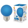 Лампа светодиодная Volpe E27 1W синяя LED-G45-1W/BLUE/E27/FR/С UL-00005647, купить в Минске по самой низкой цене
