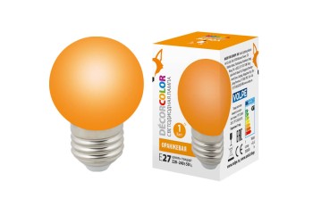 Лампа светодиодная Volpe E27 1W оранжевая LED-G45-1W/ORANGE/E27/FR/С UL-00005650