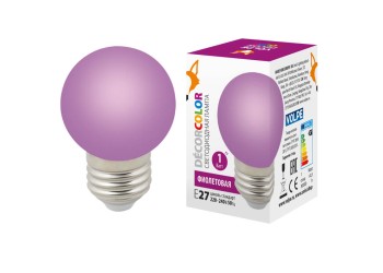 Лампа светодиодная Volpe E27 1W фиолетовая LED-G45-1W/PURPLE/E27/FR/С UL-00005652
