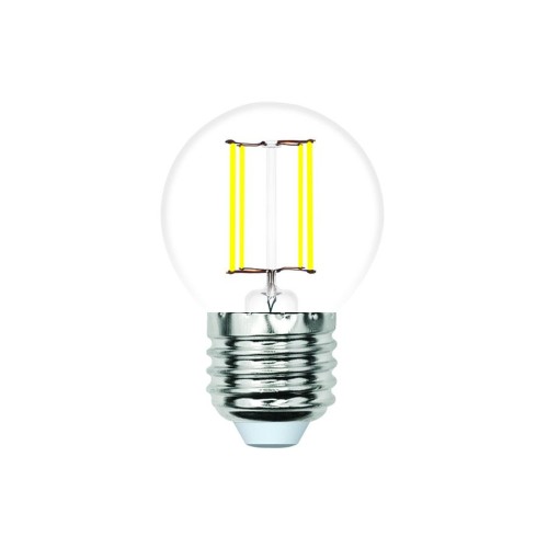 Лампа светодиодная филаментная Volpe E27 4W 4000K прозрачная LED-G45-4W/4000K/E27/CL/SLF UL-00008305, купить в Минске по самой низкой цене