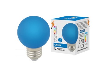 Лампа светодиодная Volpe E27 3W синяя LED-G60-3W/Blue/E27/FR/С UL-00006957