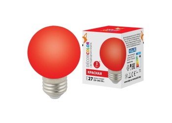 Лампа светодиодная Volpe E27 3W красная LED-G60-3W/Red/E27/FR/С UL-00006959