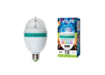 Светодиодный светильник-проектор Volpe Disko ULI-Q301 03W/RGB/E27 WHITE 09839