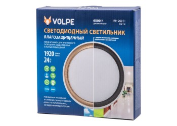 Накладной светодиодный светильник Volpe ULW-Q281 24W/6500K/F20 IP65 White UL-00012355