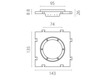 Рамка скрытого монтажа (суппорт д/натяжного потолка) д/встраиваемых светильников с наружным диаметром 80-90мм Anello Lightstar 012000