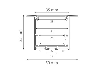 Встраиваемый профиль с рассеивателем Lightstar Profiled 419260
