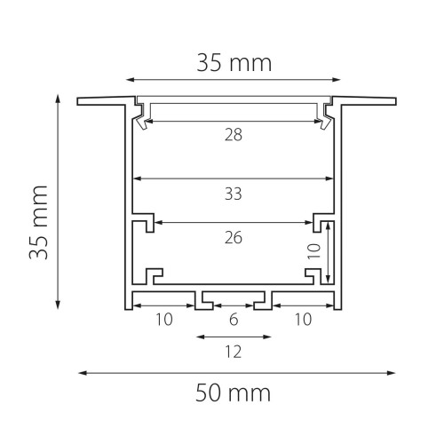 Встраиваемый профиль с рассеивателем Lightstar Profiled 419260, купить в Минске по самой низкой цене