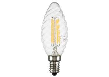 Лампа светодиодная филаментная Lightstar LED Filament E14 6W 4000K свеча прозрачная 933704