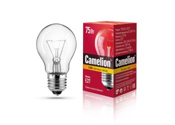 Лампа накаливания Camelion E27 75W 75/A/CL/E27 7278