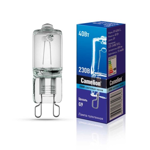 Лампа галогенная Camelion G9 40W CL 3000K 5553, купить в Минске по самой низкой цене