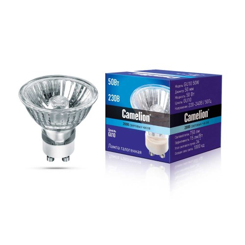 Лампа галогенная Camelion GU10 50W 3000K 5560, купить в Минске по самой низкой цене