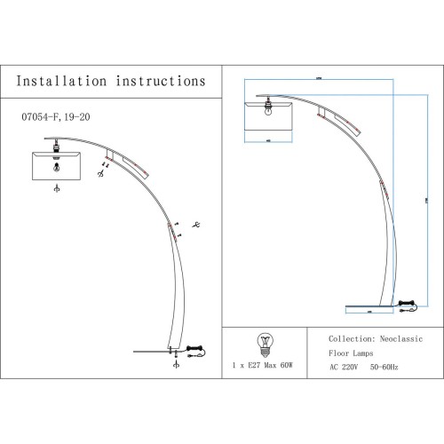 Торшер Kink Light Нестор 07054-F,19-20, купить в Минске по самой низкой цене