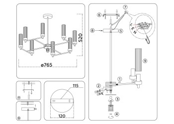 Подвесная люстра Ambrella Light High Light Modern LH55152