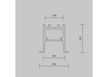 Алюминиевый профиль встраиваемый скрытого монтажа Maytoni Led Strip ALM-2222-B-2M 632013