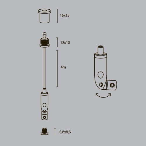 Подвесной комплект для радиусного профиля Maytoni (2 шт) ALM-3535R-P-2M, купить в Минске по самой низкой цене