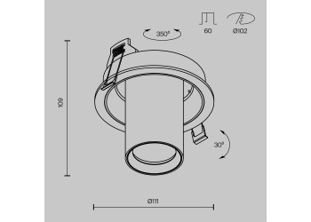 Встраиваемый спот Maytoni Technical Focus S C048CL-01-GU10-B