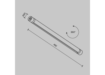Шинопровод накладной/подвесной Maytoni Technical CA012-TRX-500-B