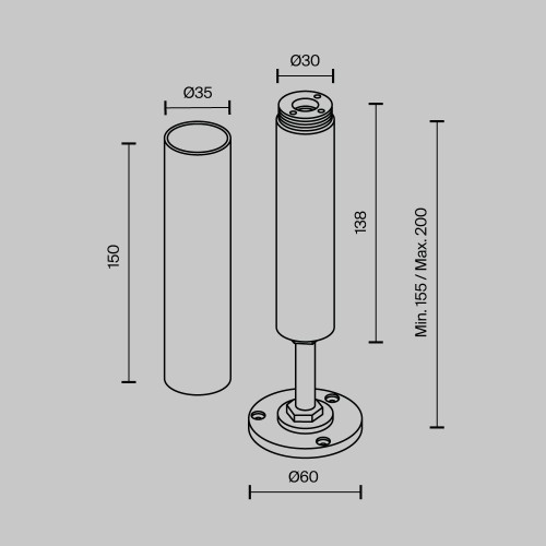 Аксессуар Maytoni Technical CA025BA-B, купить в Минске по самой низкой цене