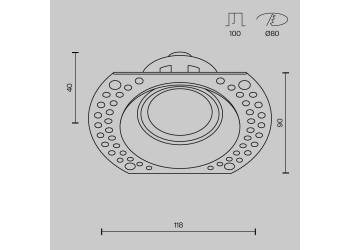 Встраиваемый светильник Maytoni Technical Dot DL042-01-RD-W