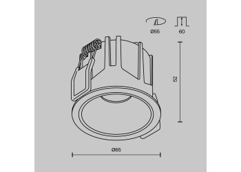 Встраиваемый светильник Maytoni Technical Alfa LED DL043-01-10W3K-RD-B-1
