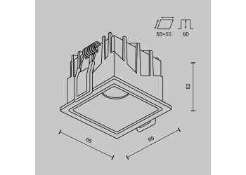 Встраиваемый светильник Maytoni Technical Alfa LED DL043-01-10W3K-SQ-W-1
