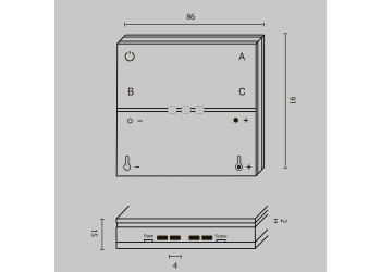 Беспроводная панель управления Maytoni Technical Smart home DRC034-8-W
