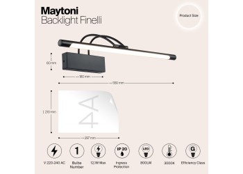 Подсветка для картин Maytoni Finelli MIR004WL-L12B