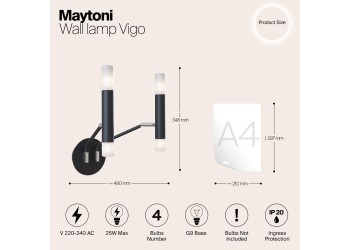 Бра Maytoni Vigo MOD620WL-04B