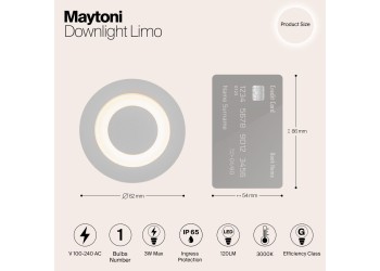 Встраиваемый светодиодный светильник Maytoni Limo O037-L3W3K